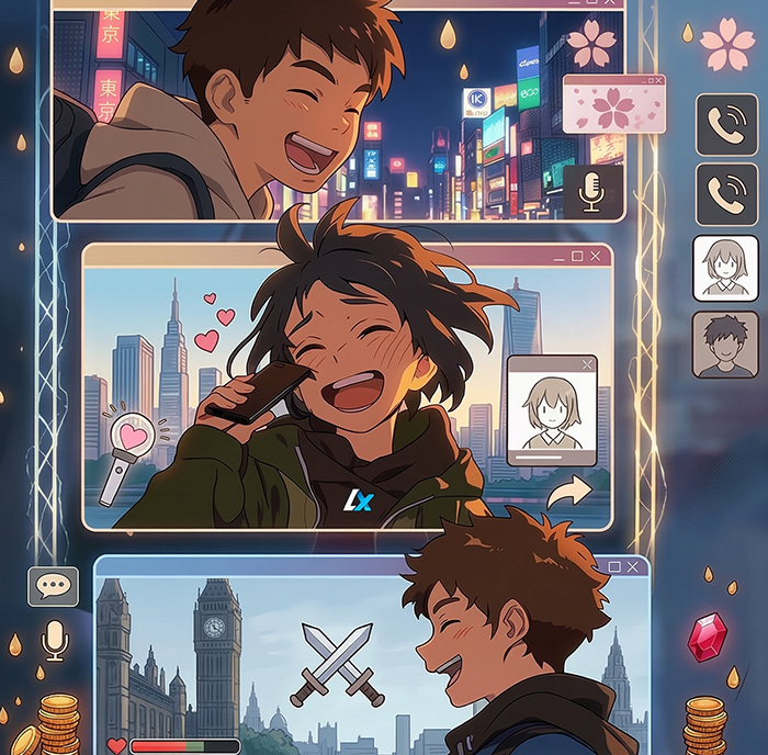 Fans del anime conversando en comunidad para hacer amigos otakus online
